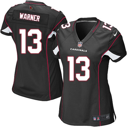 Women's Game Kurt Warner Nike Jersey Black Alternate - #13 NFL Arizona Cardinals